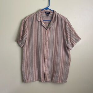 Forever 21 Men’s Medium  multi colored vertical stripped button down